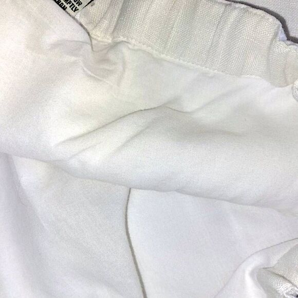 Orvis Womens Pants Sz M White Linen Lining High Rise Drawstring Elastic‎ Coastal - Picture 9 of 10
